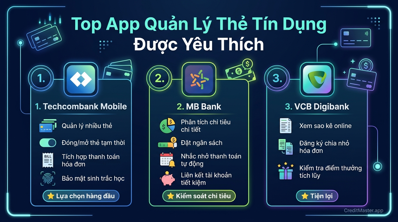 Infographic: app quản lý thẻ tín dụng