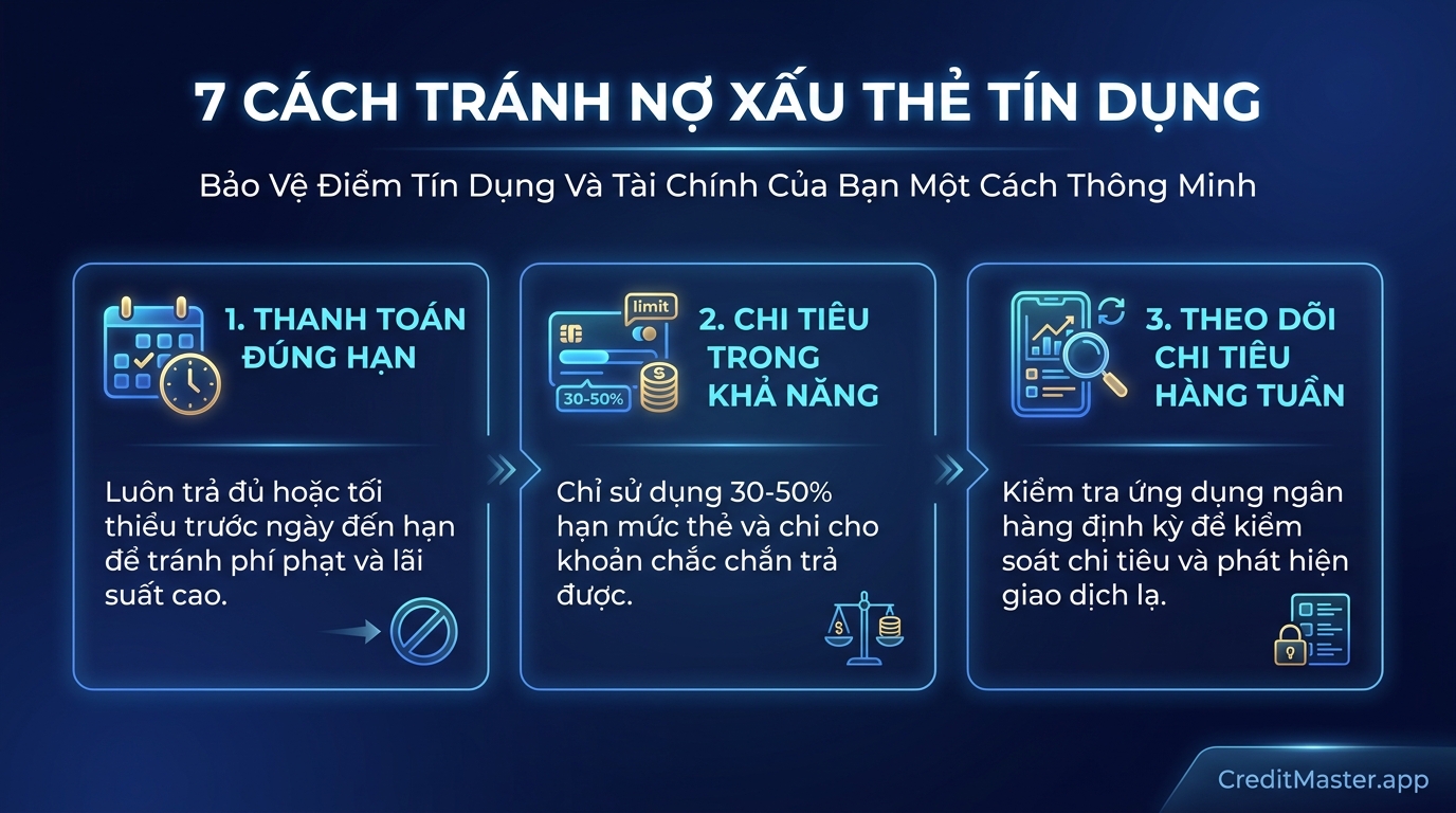 Infographic: cách tránh nợ xấu thẻ tín dụng